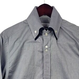 Zara Man Button Down Shirt Mens L‎ Slim Fit Gray Long Sleeve